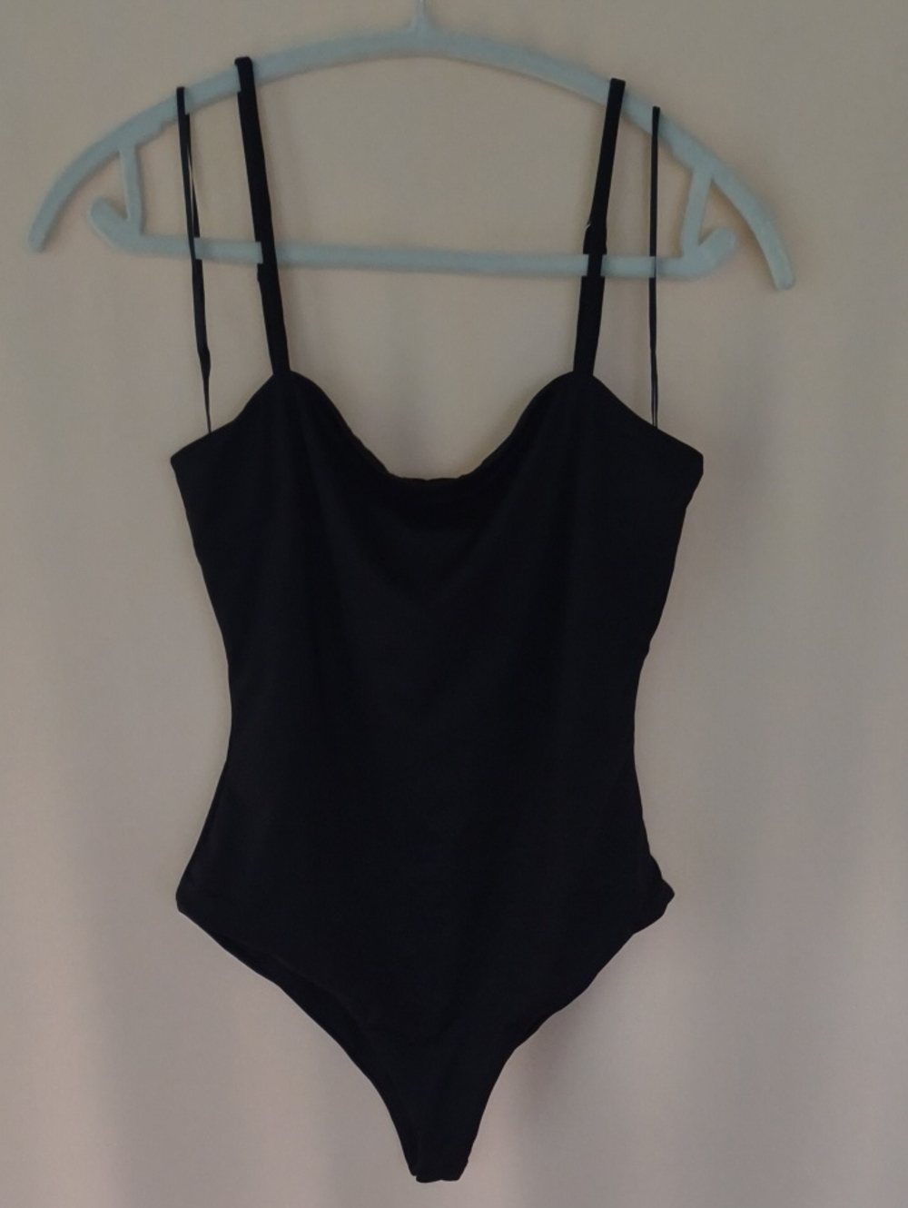 Polly Black Spaghetti-Strap Bodysuit Like New Size 6